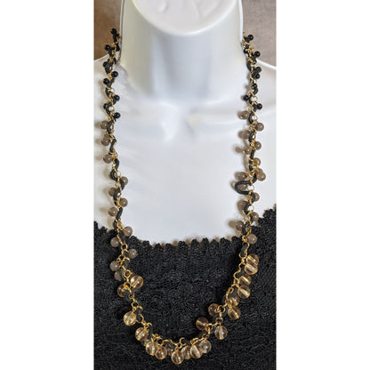 Vintage Coldwater Creek Grey Beaded Necklace