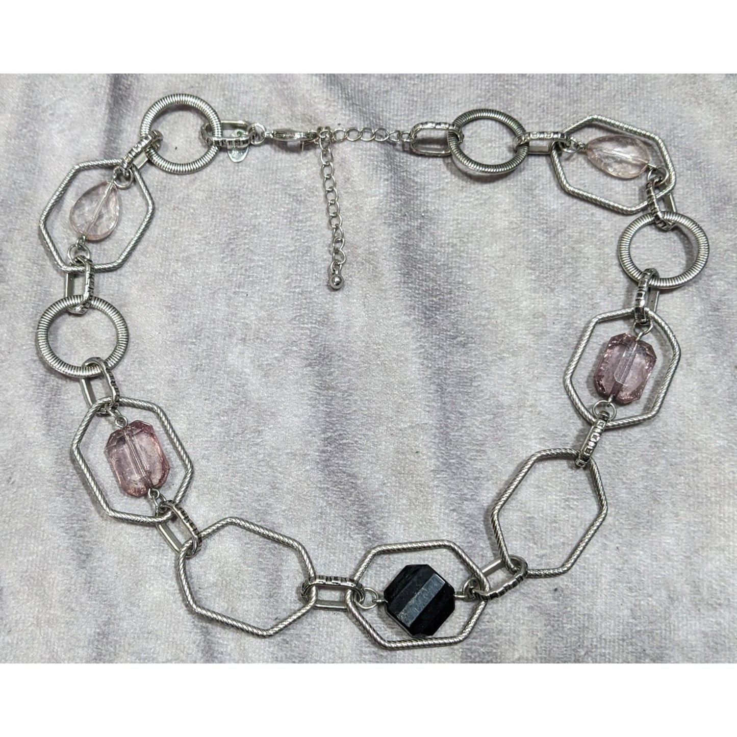 Lia Sophia Vault Black And Lavender Gemmed Chain Necklace