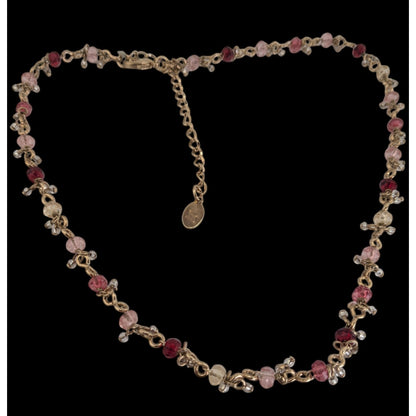 Y2K Coquette Romantic Liz Claiborne Pink Beaded Dangle Necklace