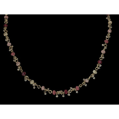Y2K Coquette Romantic Liz Claiborne Pink Beaded Dangle Necklace