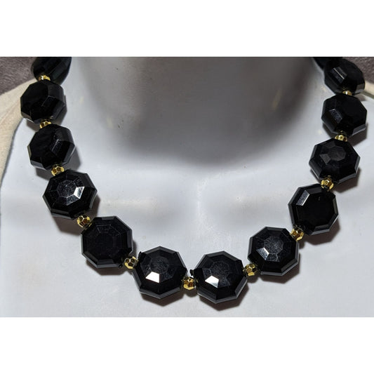 Vintage Corporate Goth Chunky Beaded Necklace