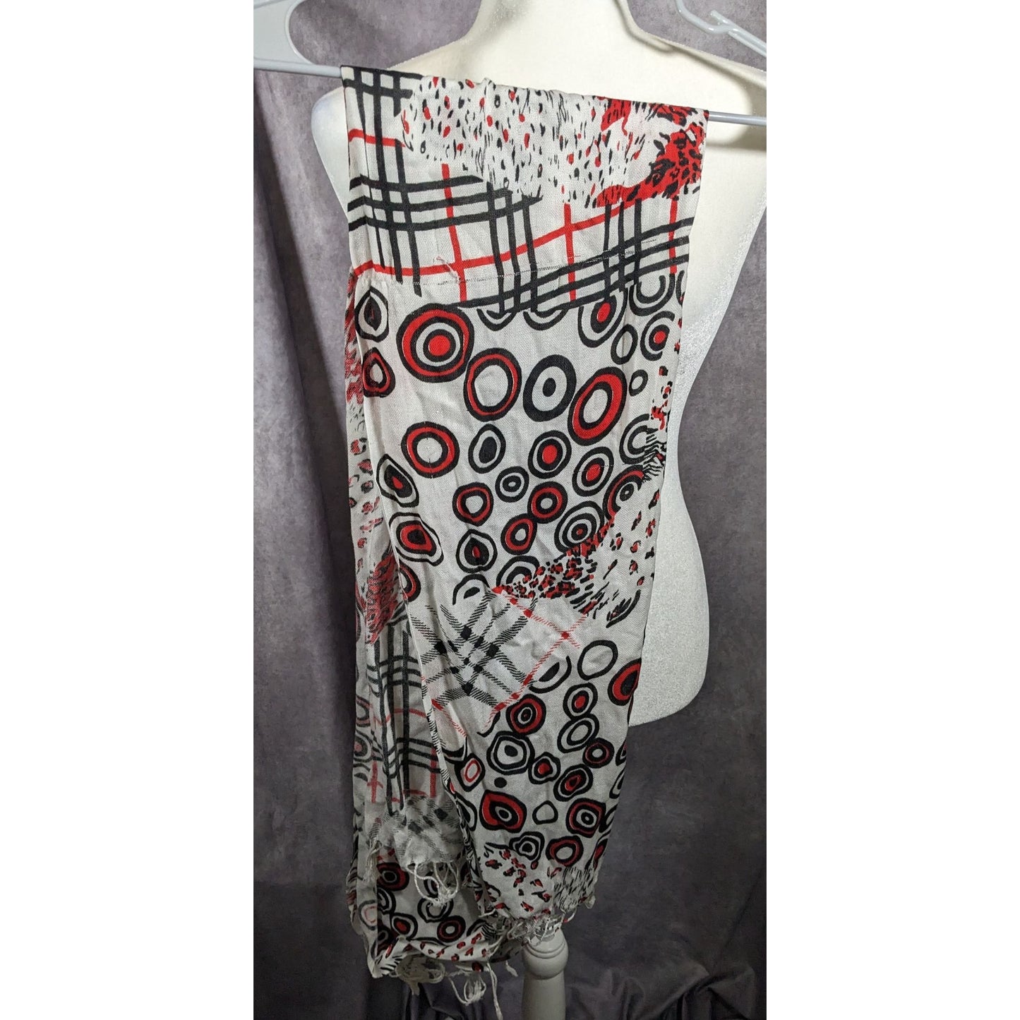 Abstract Punk Red White And Black Pashmina Scarf