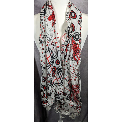 Abstract Punk Red White And Black Pashmina Scarf