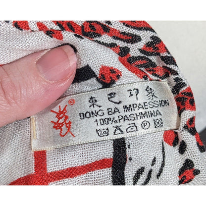 Abstract Punk Red White And Black Pashmina Scarf