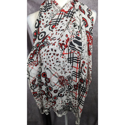 Abstract Punk Red White And Black Pashmina Scarf