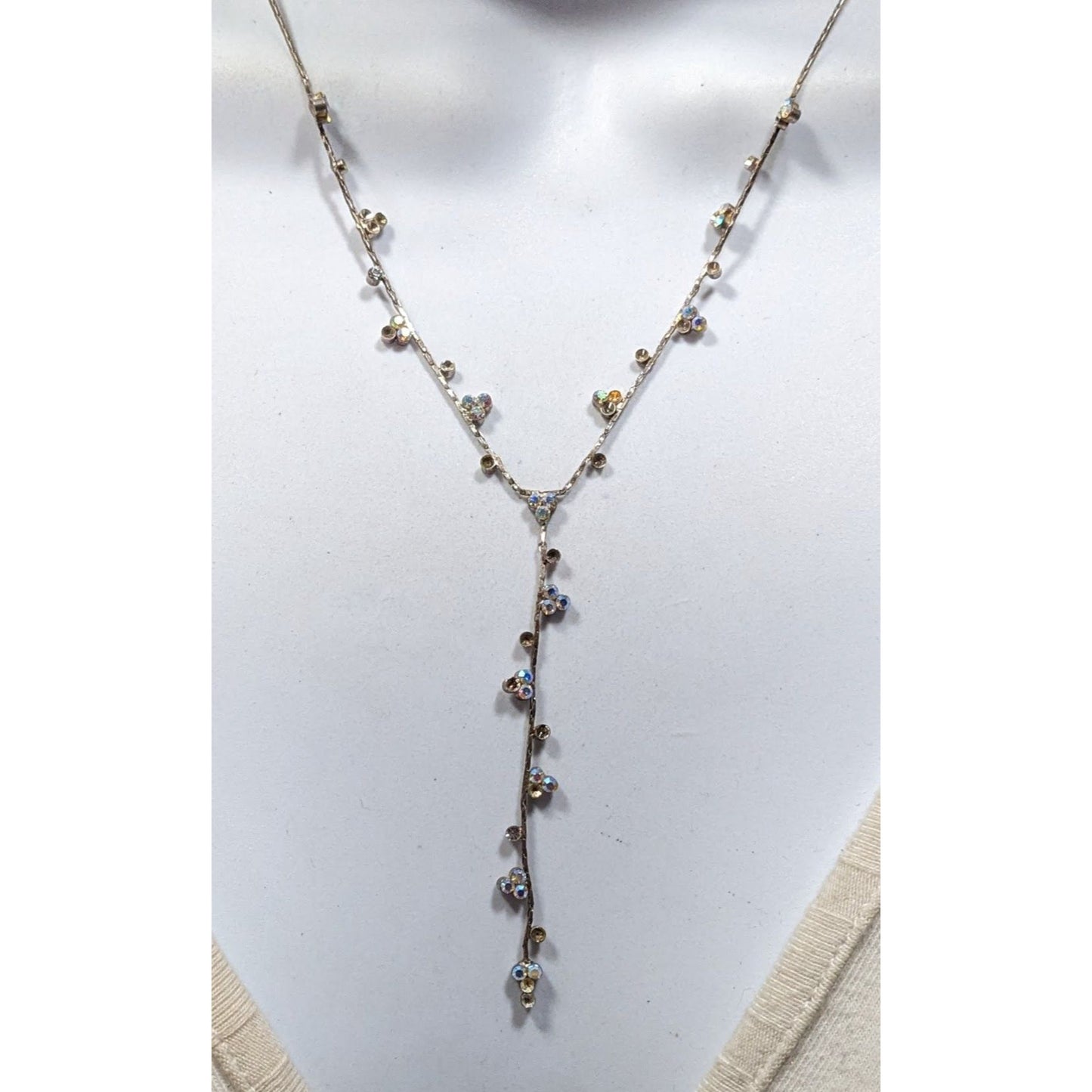 Christina Collection Minimalist Glam AB Rhinestone Y Drop Necklace