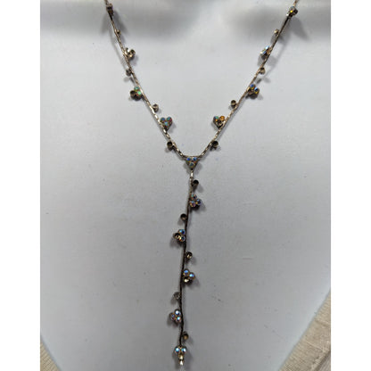 Christina Collection Minimalist Glam AB Rhinestone Y Drop Necklace