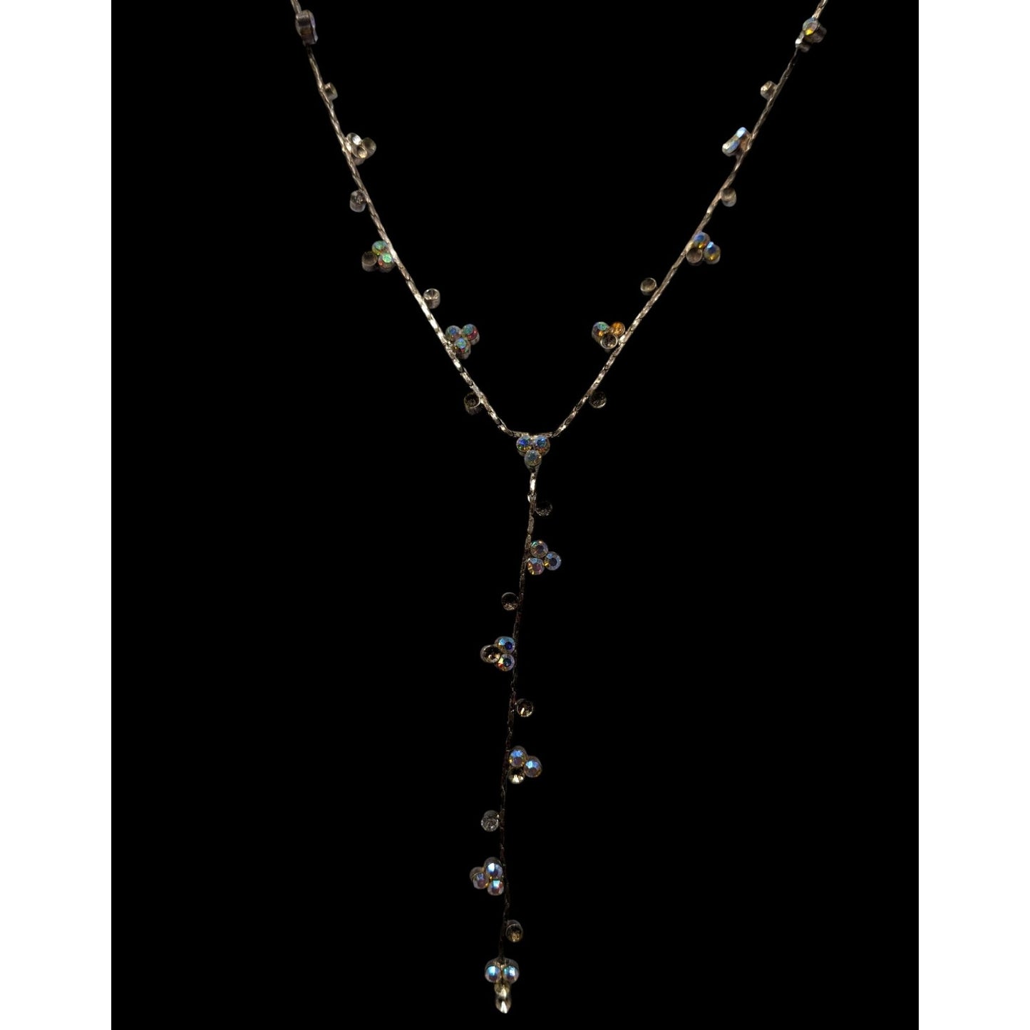 Christina Collection Minimalist Glam AB Rhinestone Y Drop Necklace