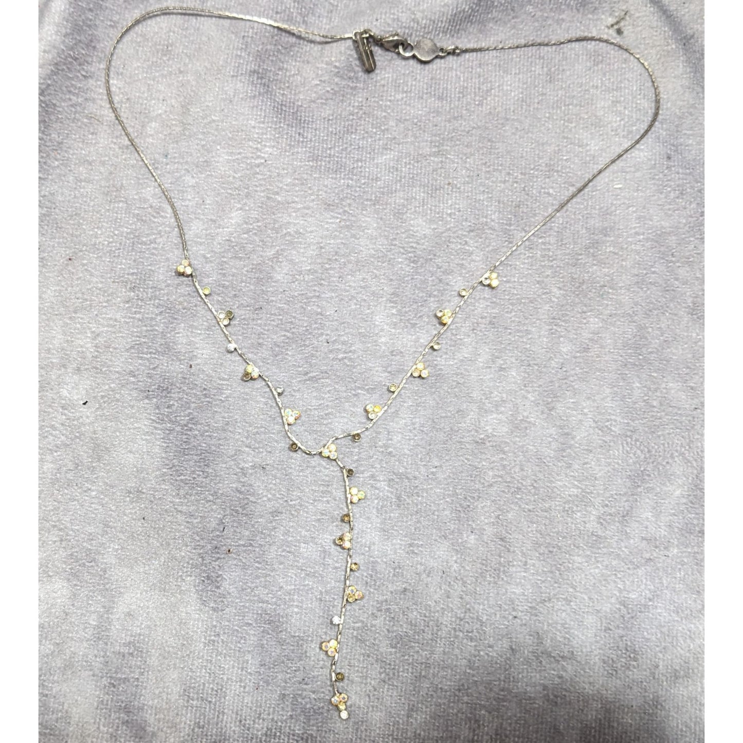 Christina Collection Minimalist Glam AB Rhinestone Y Drop Necklace