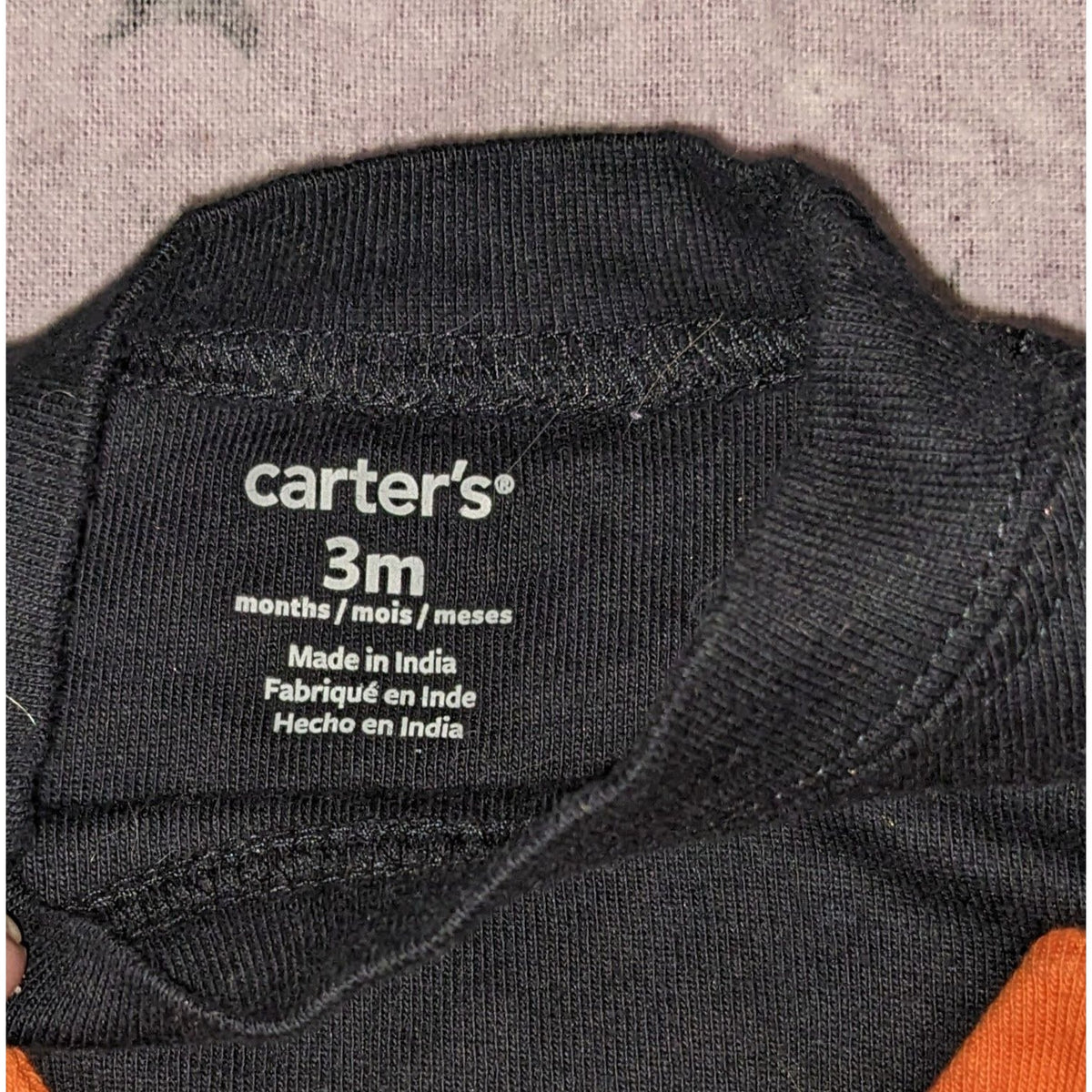 Carters Baby Halloween Monster Outfit 3M Black Bodysuit Striped Spike Pants
