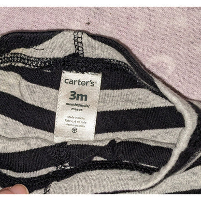 Carters Baby Halloween Monster Outfit 3M Black Bodysuit Striped Spike Pants