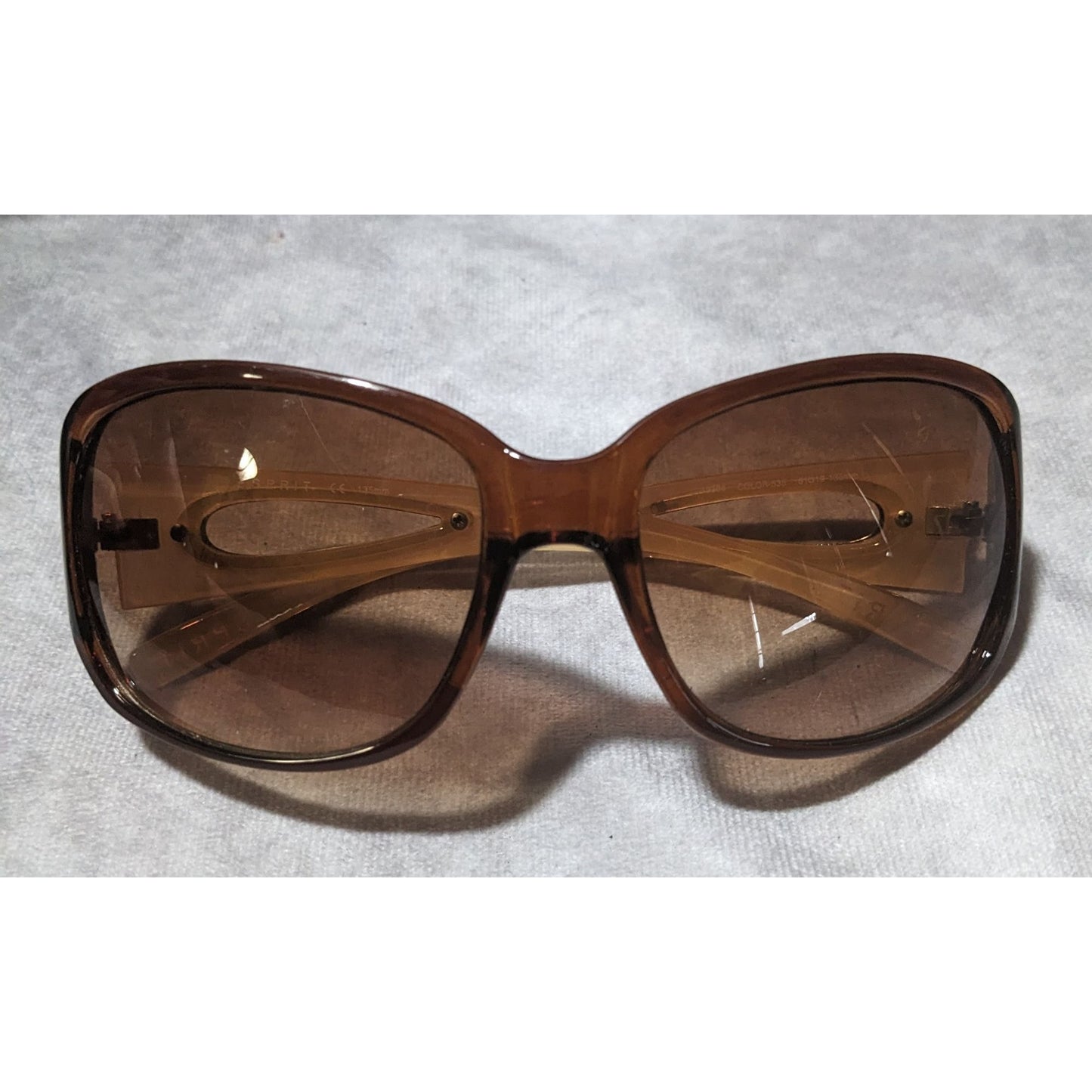 Esprit Brown And Beige Sunglasses With Teardrop Cutouts