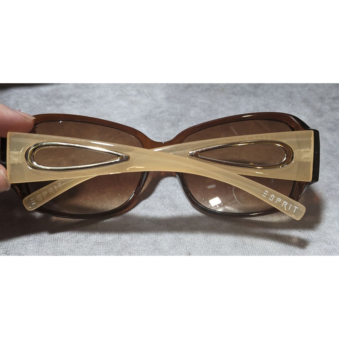 Esprit Brown And Beige Sunglasses With Teardrop Cutouts