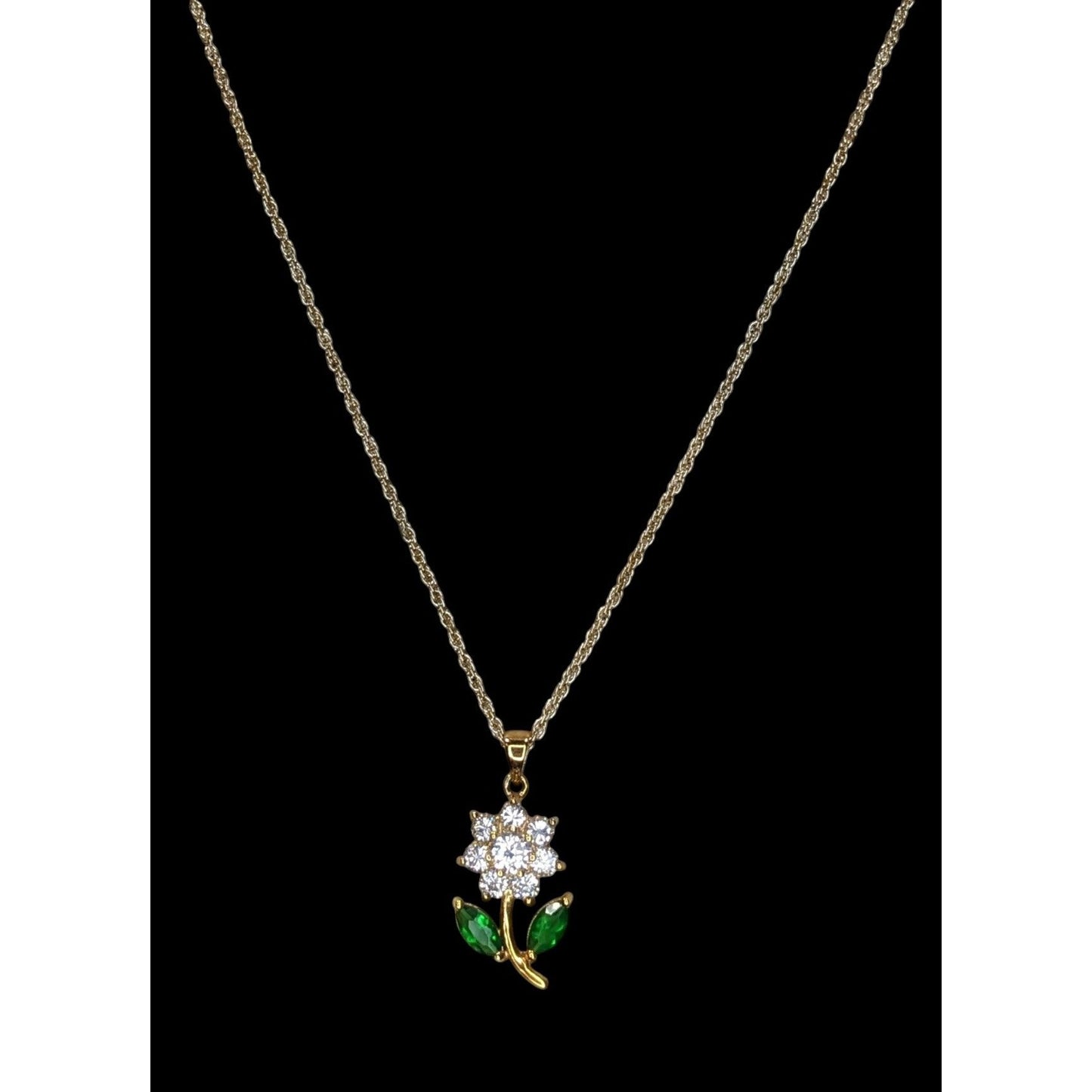 Dainty Fairycore Daisy Rhinestone Flower Pendant Necklace