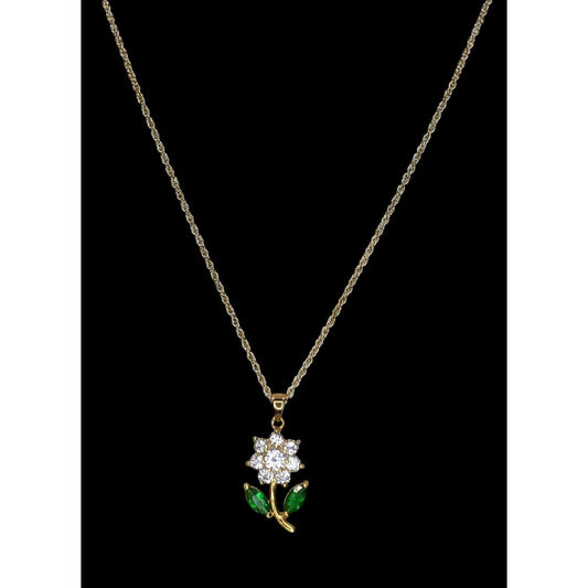 Dainty Fairycore Daisy Rhinestone Flower Pendant Necklace