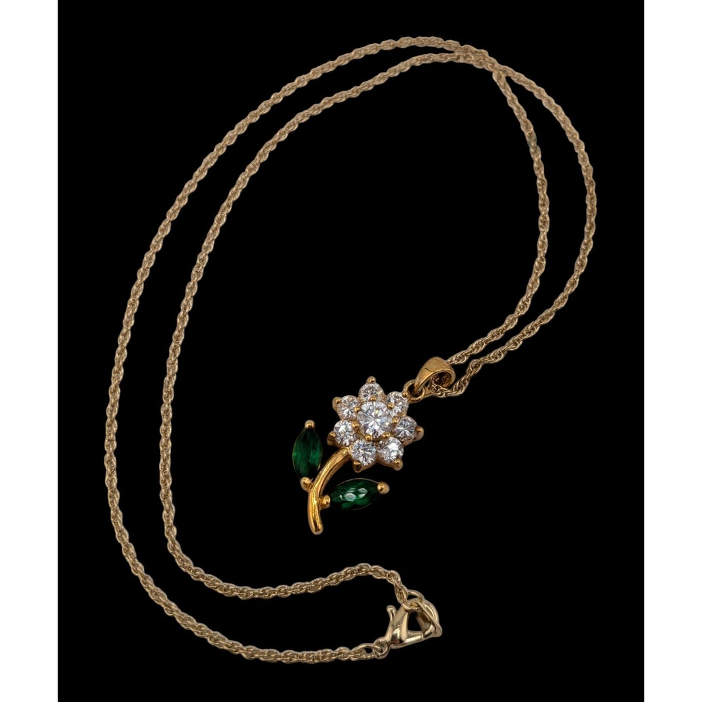 Dainty Fairycore Daisy Rhinestone Flower Pendant Necklace