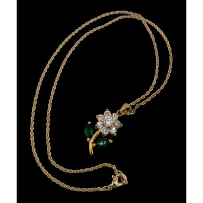 Dainty Fairycore Daisy Rhinestone Flower Pendant Necklace