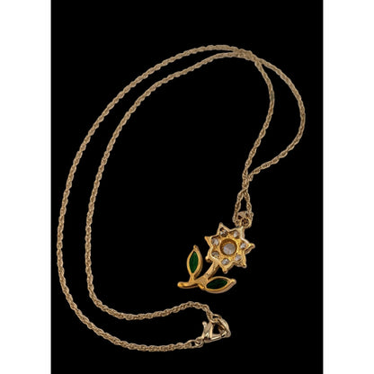 Dainty Fairycore Daisy Rhinestone Flower Pendant Necklace