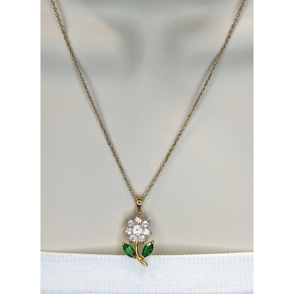 Dainty Fairycore Daisy Rhinestone Flower Pendant Necklace