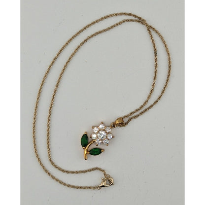 Dainty Fairycore Daisy Rhinestone Flower Pendant Necklace