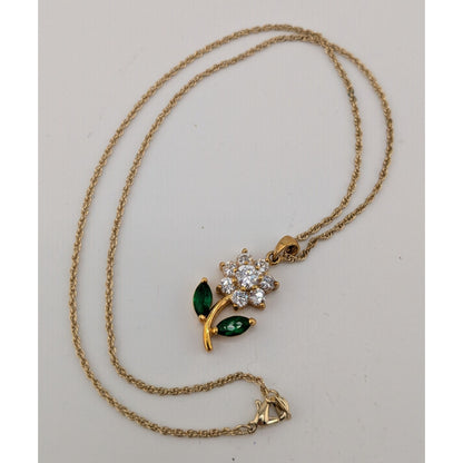 Dainty Fairycore Daisy Rhinestone Flower Pendant Necklace