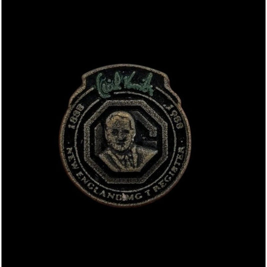 Vintage 80s Cecil Kimber New England MGT Register 100 Year Anniversary Brooch