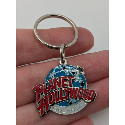 Planet Hollywood Orlando Keychain Blue Red Souvenir Collectible Travel Memorabilia