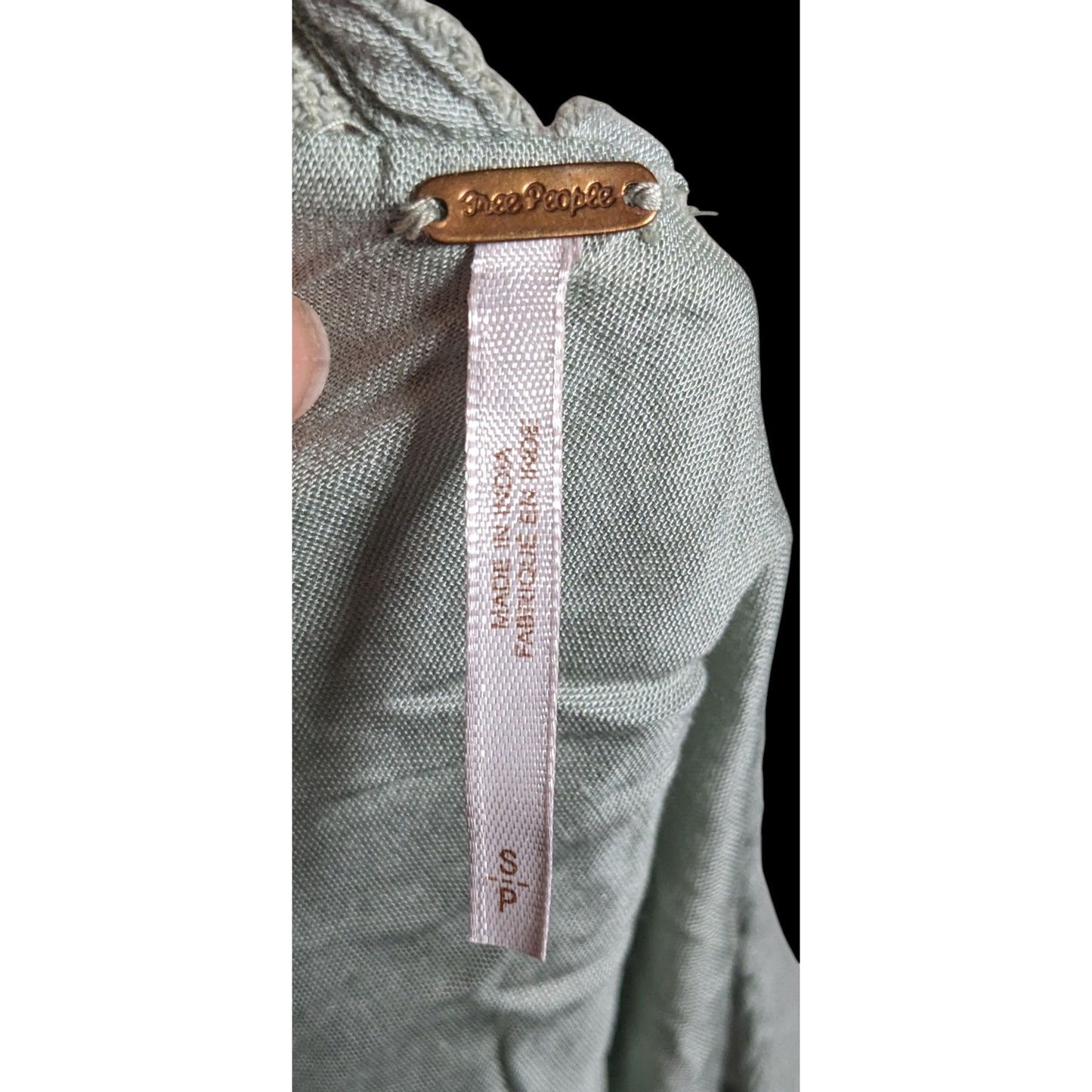 Free People Bohemian Floral Sage Dress With Embroidery