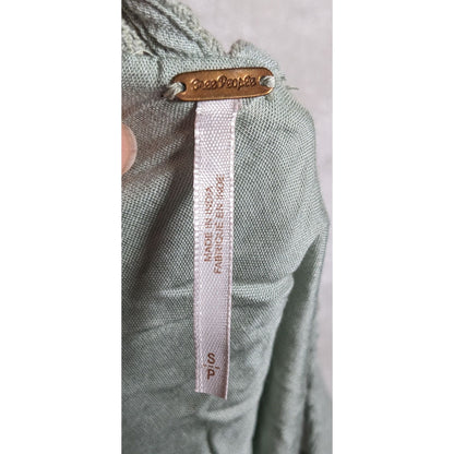 Free People Bohemian Floral Sage Dress With Embroidery