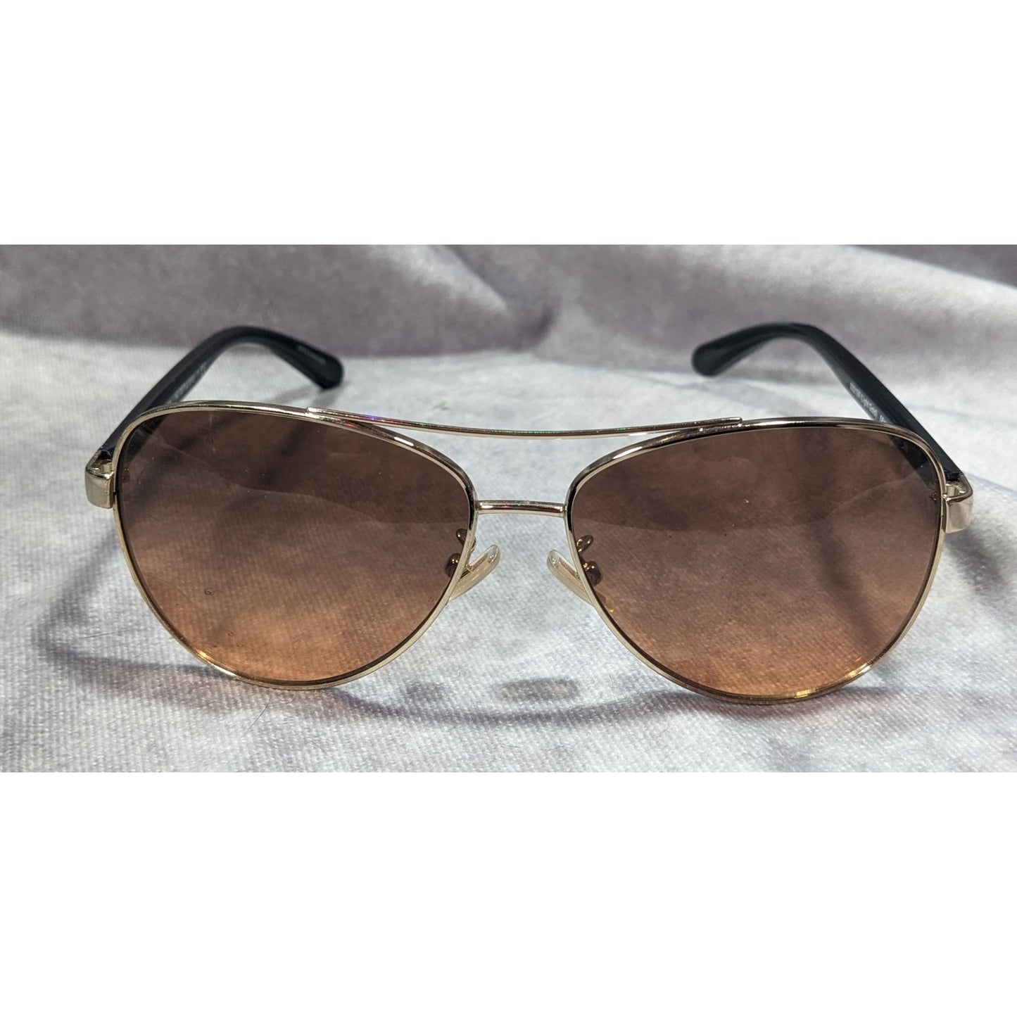 Coach Horse And Carriage Light Gold And Black Aviator Sunglasses