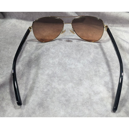 Coach Horse And Carriage Light Gold And Black Aviator Sunglasses