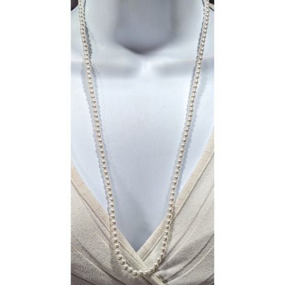 Simple Elegant White Faux Pearl Beaded Necklace