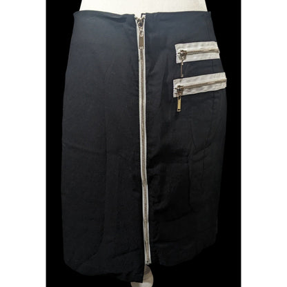 Insight Gothic Black And White Asymmetrical Knee Length Skirt Size 6