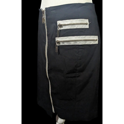 Insight Gothic Black And White Asymmetrical Knee Length Skirt Size 6