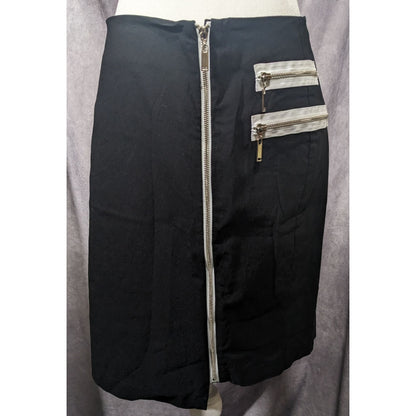 Insight Gothic Black And White Asymmetrical Knee Length Skirt Size 6