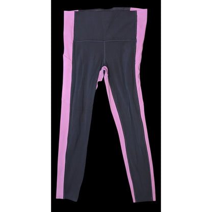 Athleta Pink Gray Leggings Athleisure Yoga Pants Colorblock Activewear Workout Leggings
