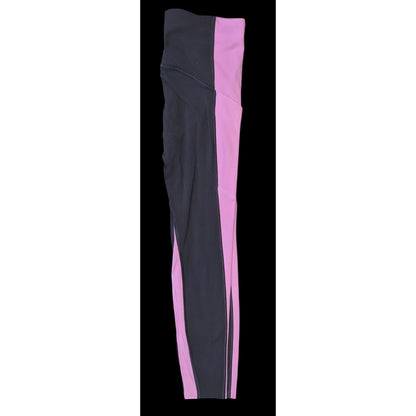 Athleta Pink Gray Leggings Athleisure Yoga Pants Colorblock Activewear Workout Leggings