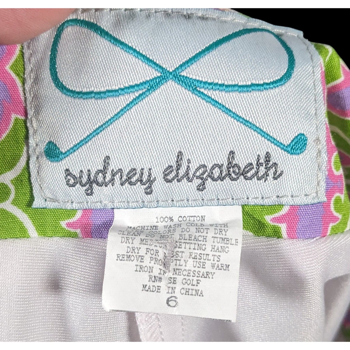 Sydney Elizabeth Preppy Pink And Green Lace Accent Skort Size 6