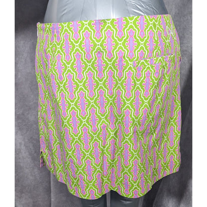 Sydney Elizabeth Preppy Pink And Green Lace Accent Skort Size 6