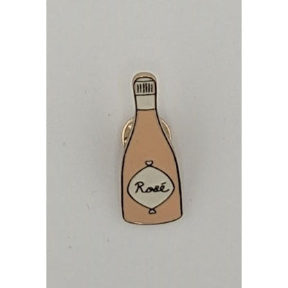 Loft Rose Wine Bottle Pink Enamel Lapel Pin
