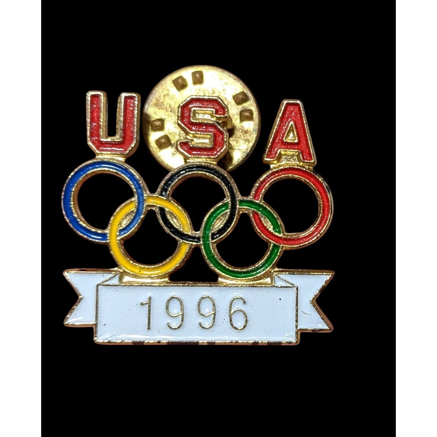 Vintage 1996 Official Olympic Rings Lapel Pin