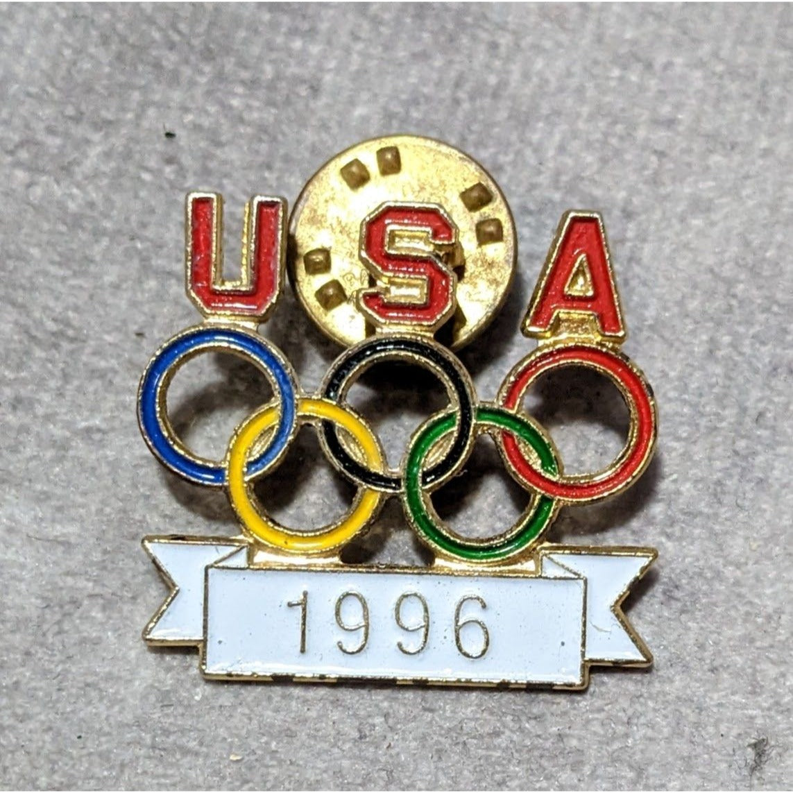 Vintage 1996 Official Olympic Rings Lapel Pin