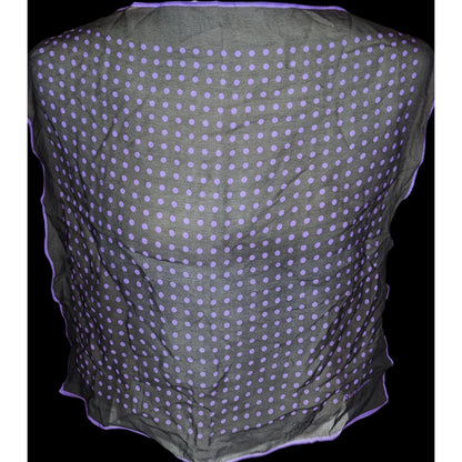 Preppy Goth Ralph Lauren Black And Purple Polka Dot Sheer Square Scarf