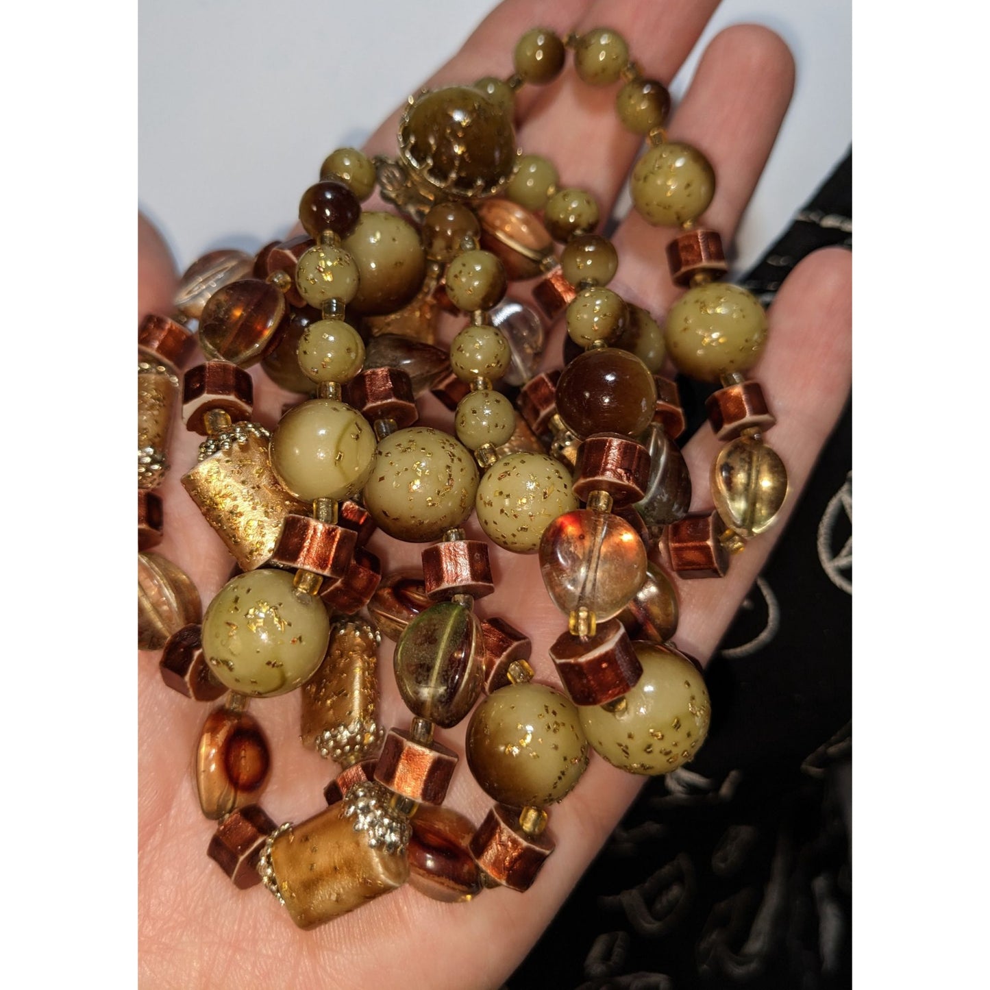 Vintage Bohemian Beaded Necklace Earth Tones Made In Japan
