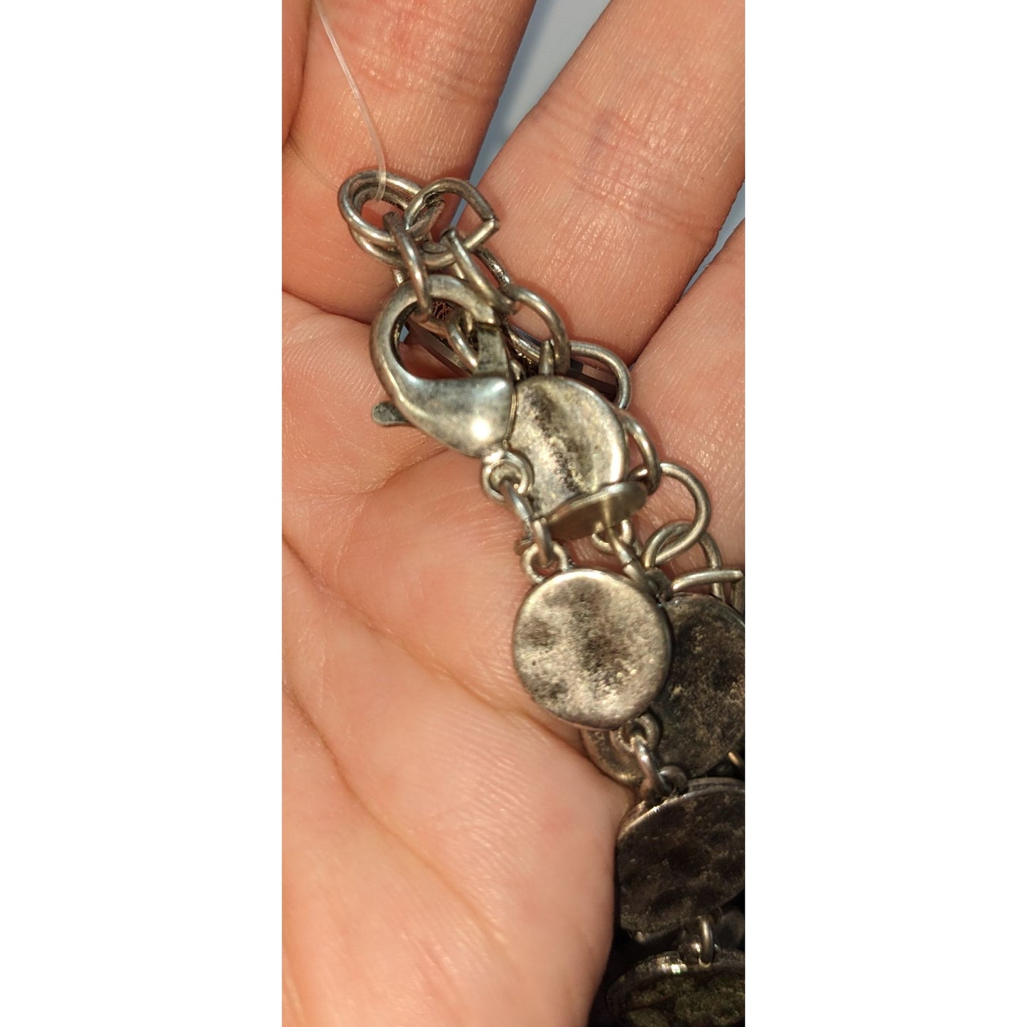 Vintage Chicos Brutalist Silver-Tone Disc Necklace