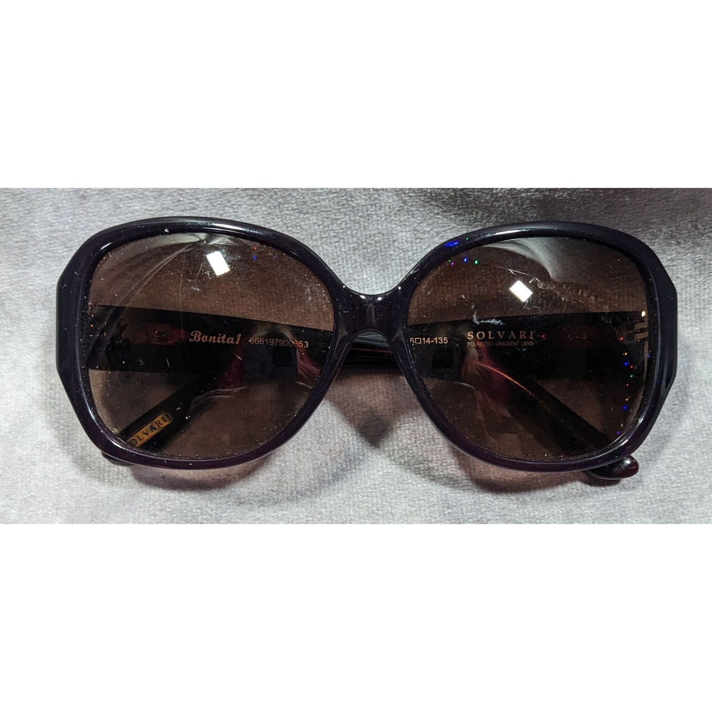 Solvari Bonita1 Purple Floral Rhinestone Retro Sunglasses