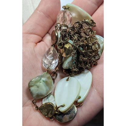 Mermaidcore Shell Glass And Metal Beaded Necklace