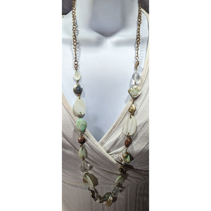 Mermaidcore Shell Glass And Metal Beaded Necklace