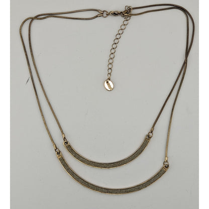 Claires Double Layer Glitter Crescent Necklace