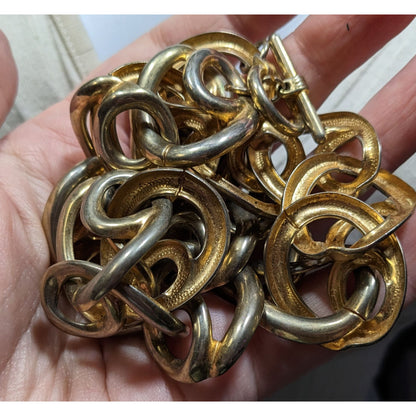 Chunky Gold Tone Chain Necklace With Large Interlocking Links